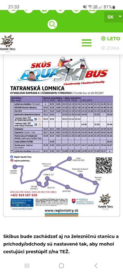Apartman Tatry ตาตรันสกา ลอมนีจา ภายนอก รูปภาพ